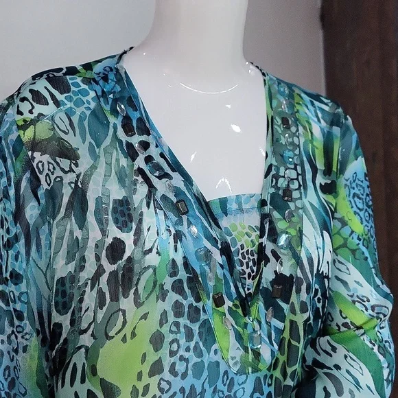 Sheer Embellished Top - Picture 2 of 7